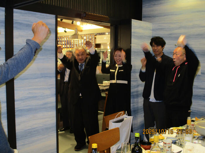 回転寿司まるかつ水産にて第1655回定例会〔お月見例会〕開催
L仁礼法秀　ZC訪問例会・新入会員2名の紹介